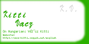 kitti vacz business card